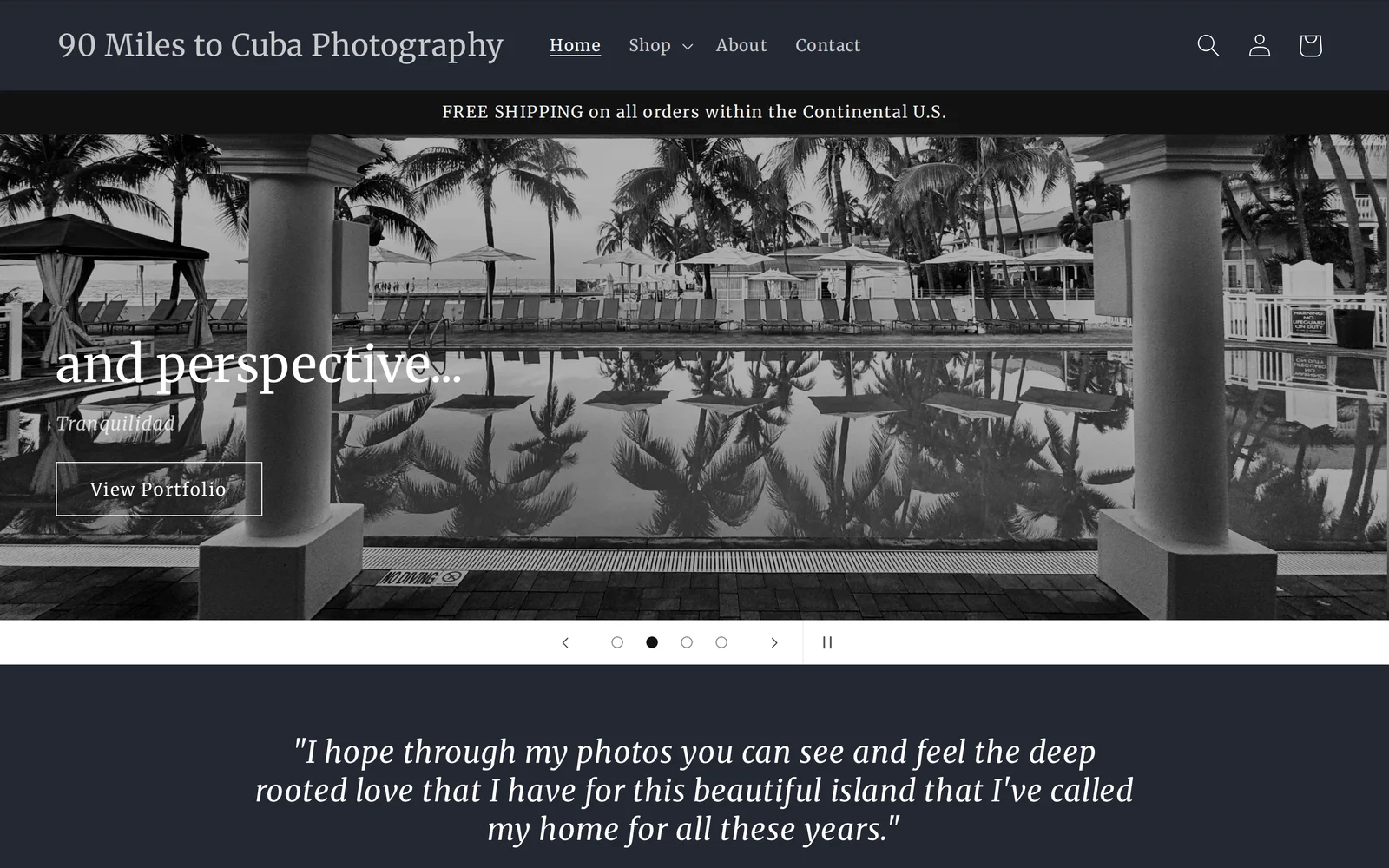 90 Miles to Cuba Photography website