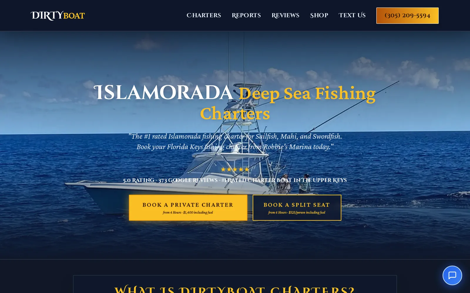 DirtyBoat Charters, Charter website + booking engine + CRM + AI chatbot