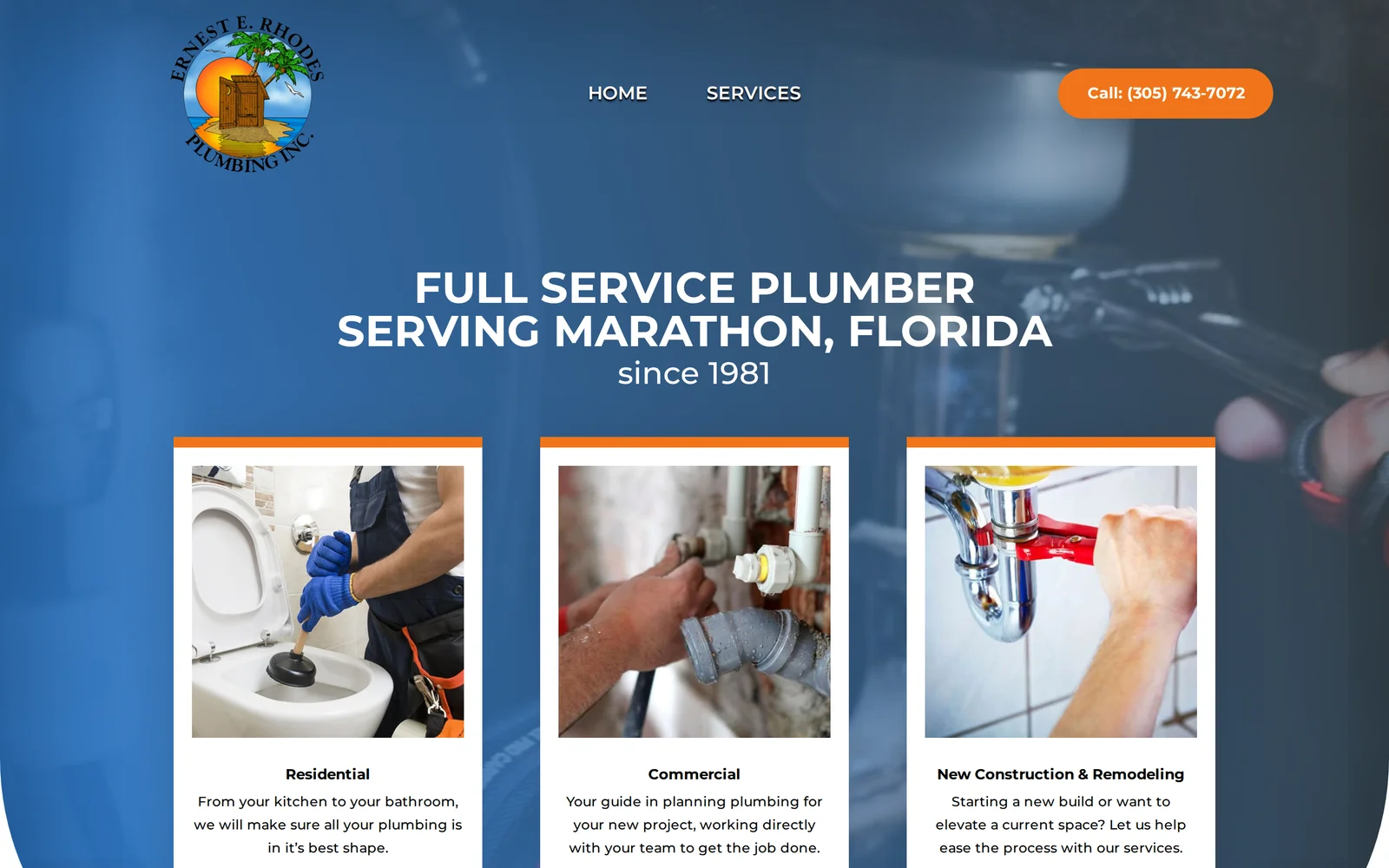 Ernest Rhodes Plumbing website