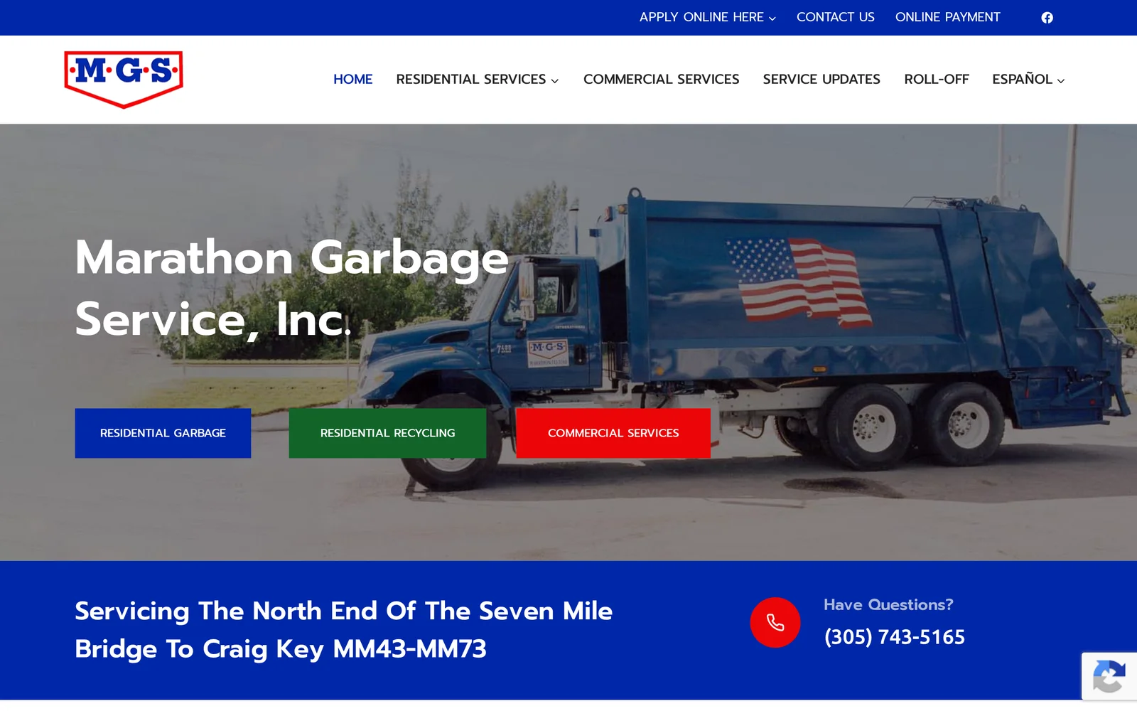 Marathon Garbage Service website