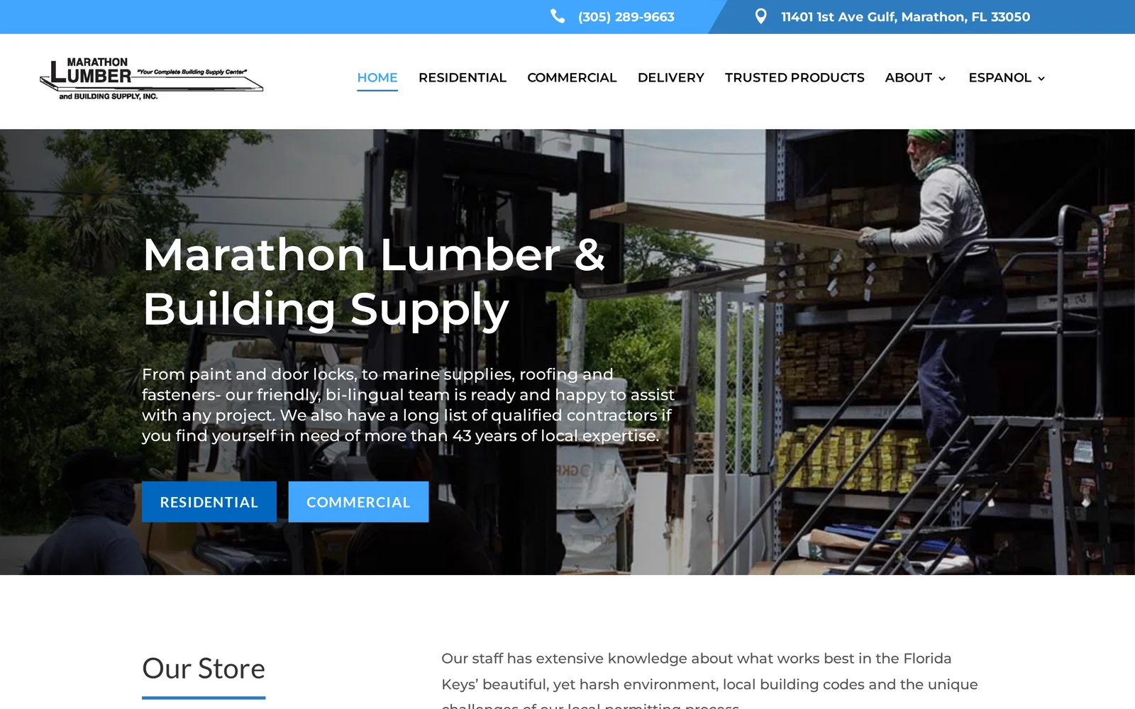 Marathon Lumber & Building Supply website