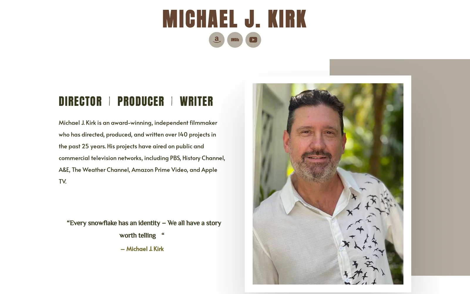 Michael Kirk, Website design & development