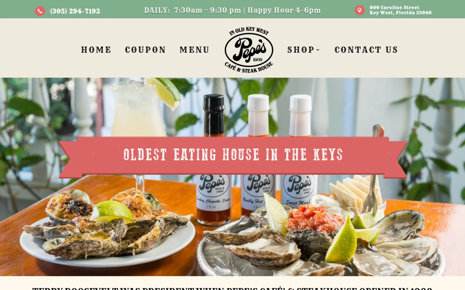 Pepe's Cafe website