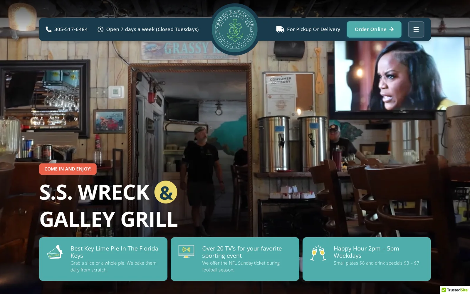 S.S. Wreck & Galley Grill website