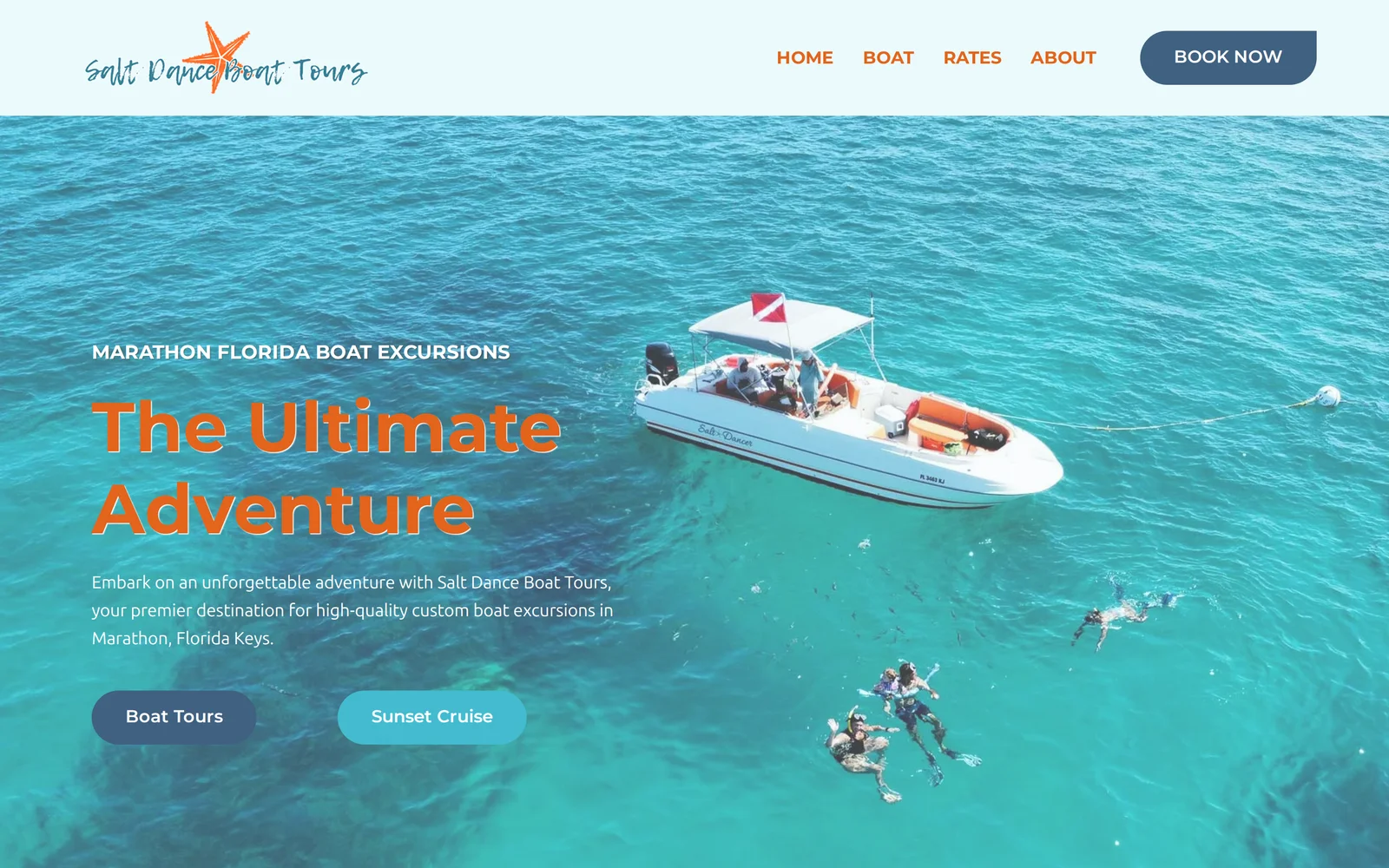 Salt Dance Boat Tours website