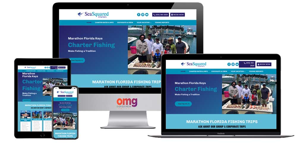 charter fishing website design copy
