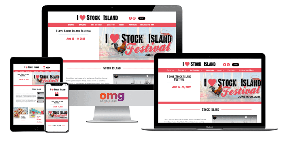 i love stock island website design